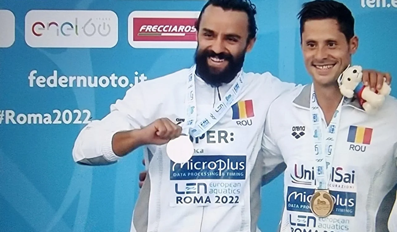 Cătălin Preda (stânga) și Constantin Popovici, argint și aur la Roma (FOTO: Facebook)