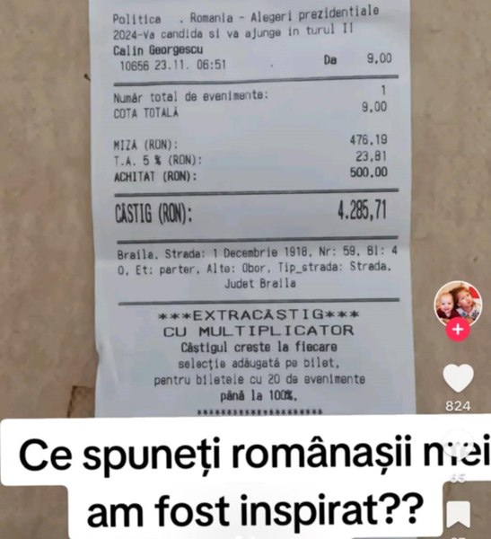 A explodat TikTokul: pariorii au mizat la greu pe victoria lui Călin Georgescu, dând gaură caselor!