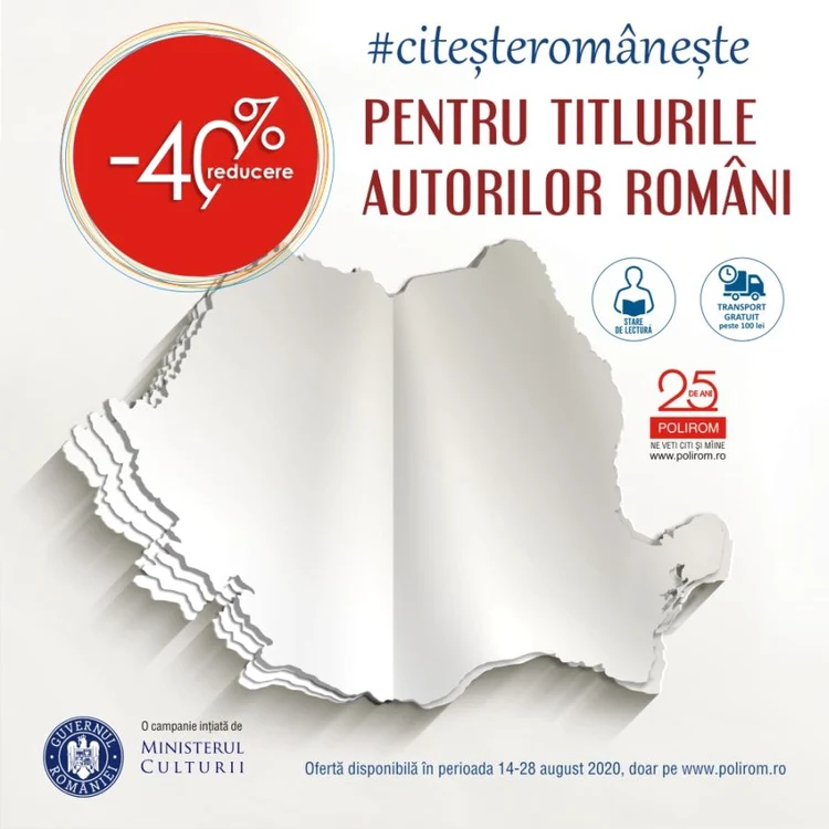 #citeșteromânește cu Polirom: 500 de titluri semnate de autori români, la reducere jpeg