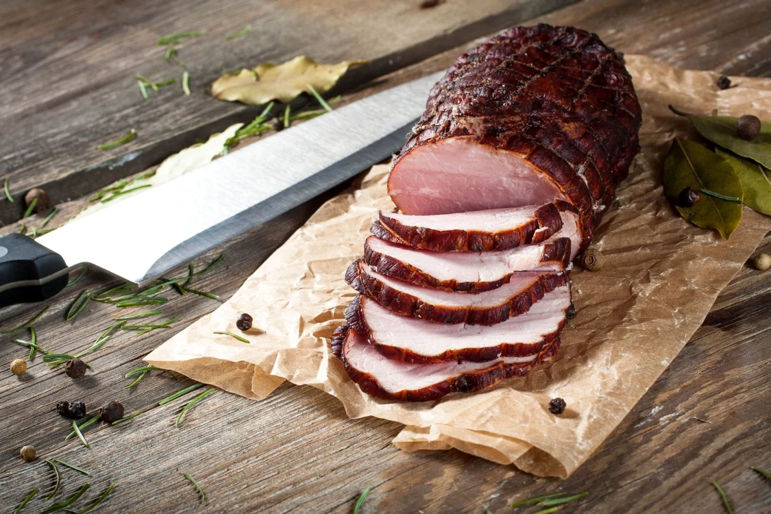 38669212 smoked ham on a chopping board jpeg