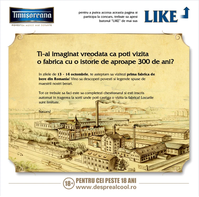 
    În weekendul 13-14 octombrie, Timișoreana organizează “Zilele Porților Deschise” la Fabrica de Bere Timișoreana  