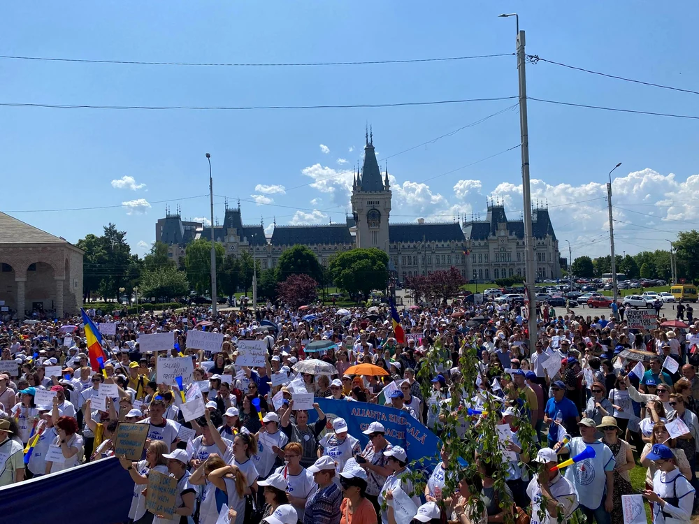 Protestul profesorilor din Iași FOTO: Adevărul