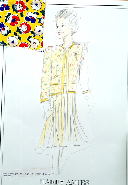 Schița unui costum pentru Regina Elisabeta II