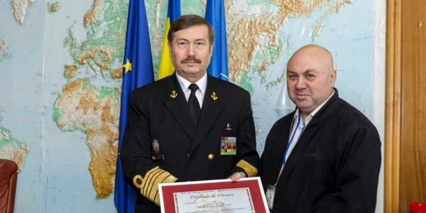 Viceamiralul Aurel Popa şi ziaristul Dan Mihăescu