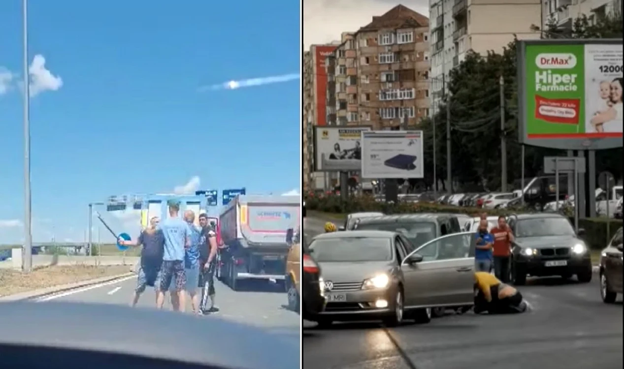 Altercaţii în trafic în Sibiu într-o intersecţie aglomerată şi pe şoseaua de centură - A1 Foto colaj