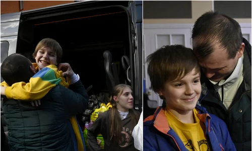 Copii ucraineni eliberați din taberele brutale ale Kremlinului FOTO AFP