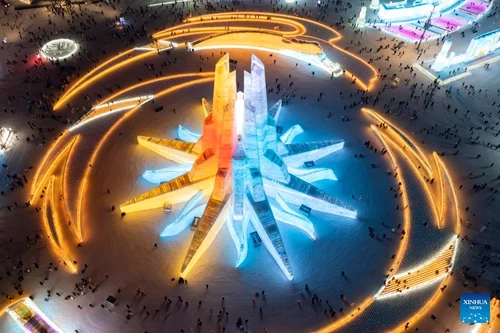 Cel mai mare parc tematic de gheață din lume în Harbin China Sursă China Xinhua Facebook