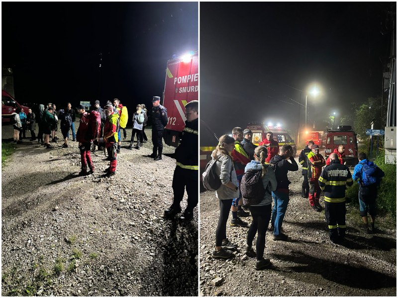 Grup de 24 de turiști, blocat în Cheile Râmețului. Intervenția de salvare a durat peste patru ore VIDEO