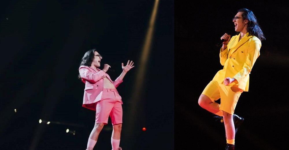 Eurovision 2023: a doua repetiție a României. Theodor Andrei a schimbat costumul galben cu unul roz bonbon FOTO