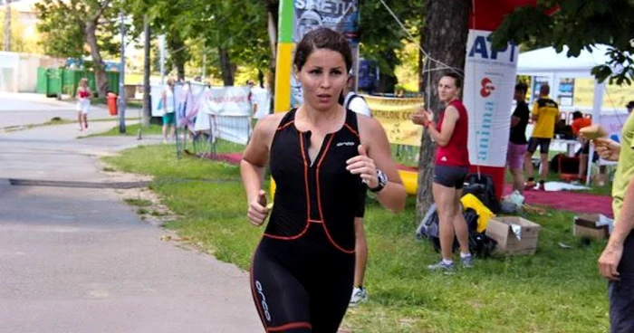 Daniela Török, în timpul competiţiei Iron Man