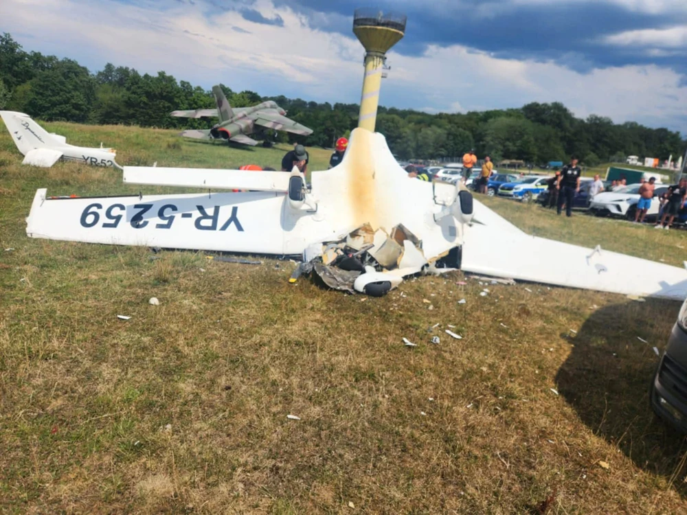Avionul prăbușit în Hunedoara / FOTO: ISU Hunedoara