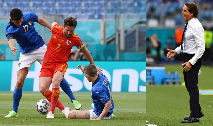 
    Pessina și Verratti încearcă să-l oprească pe galezul Joe AllenFoto: Guliver / GettyImages  