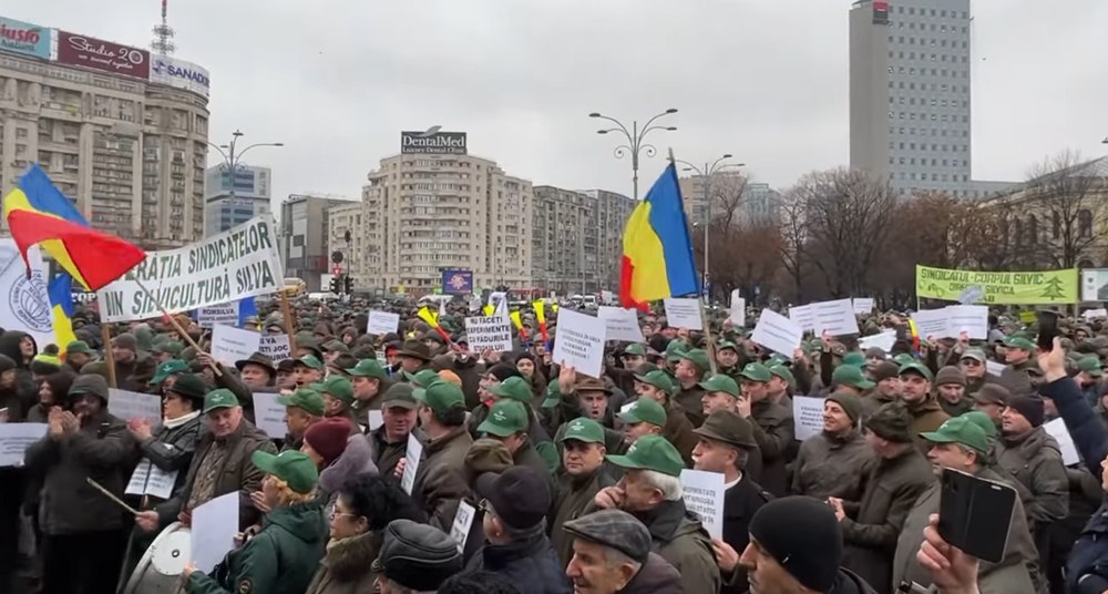 Silvicultorii şi alte categorii socioprofesionale protestează în fața Guvernului. „Aşa nu se mai poate!”