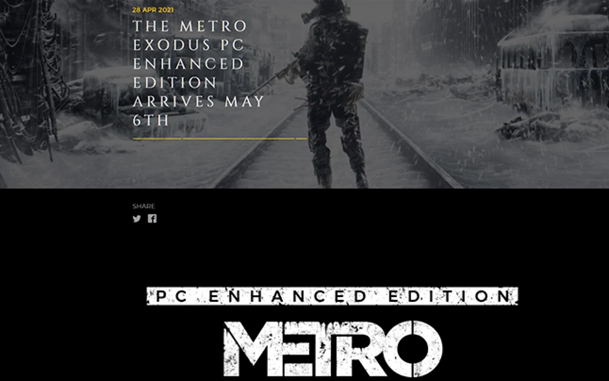 Metro Exodus PC Enhanced Edition.