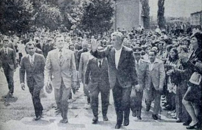 Nicolae Ceaușescu la Lupeni în 1977. Nicolae Ceauşescu. Sursa: Scânteia