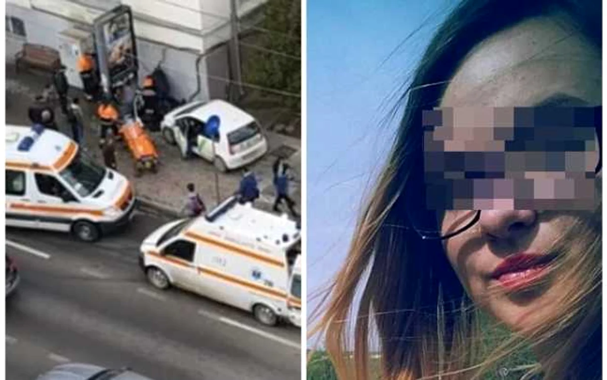 Tănâra a fost accidentată de o maşină care a ajuns pe trotuar FOTO Ziarul de Iaşi
