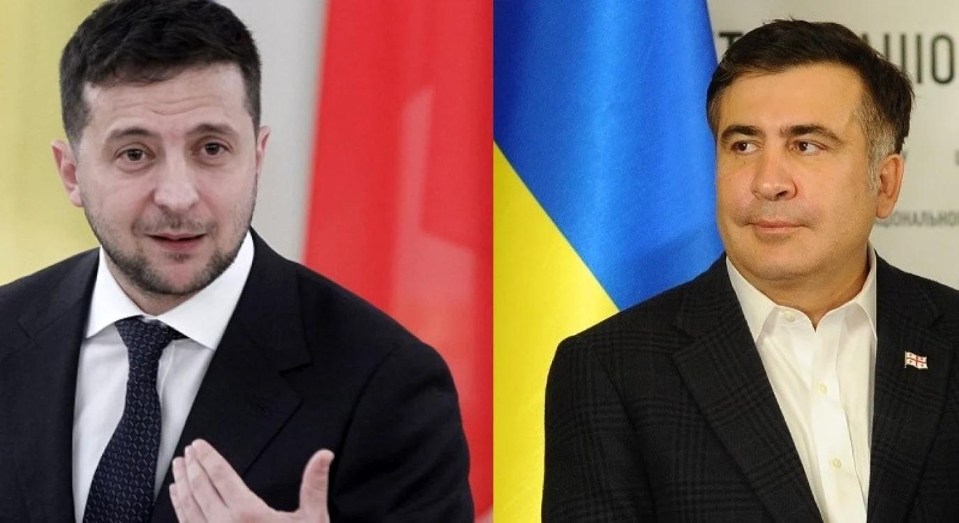 Preşedintele ucrainean Volodimir Zelenski şi fostul preşedinte al Georgiei, Mihail Saakaşvili