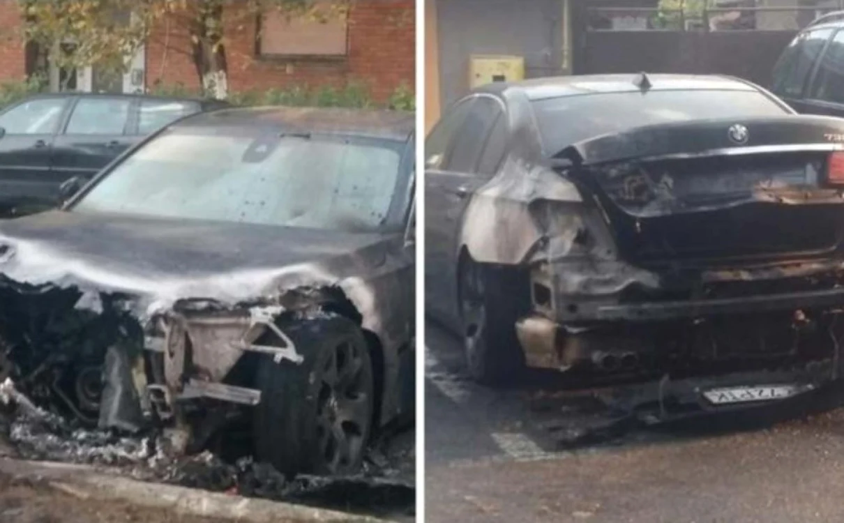 BMW-ul incendiat în octombrie 2019, la Arad FOTO aradon.ro