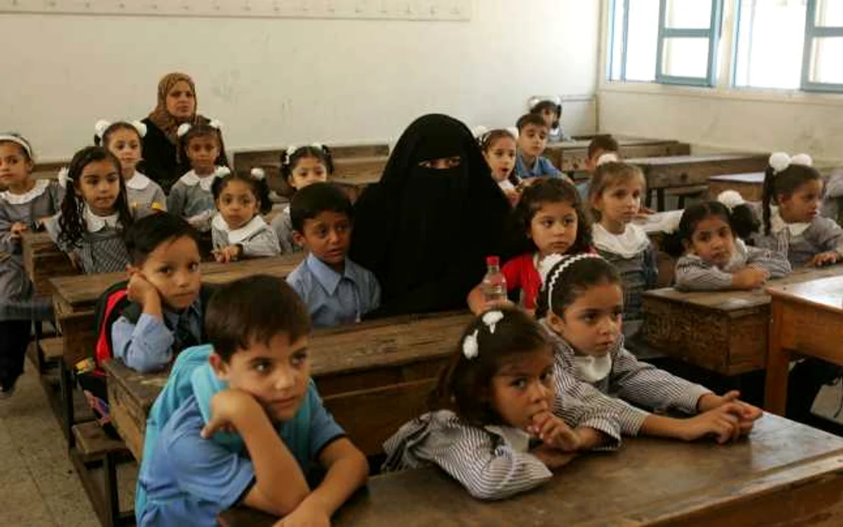 Prima zi de şcoală în Fâşia Gaza FOTO Guliver/Getty Images