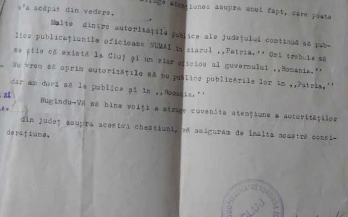 adresa publicitate 1920 - documente din arhivele nationale sibiu