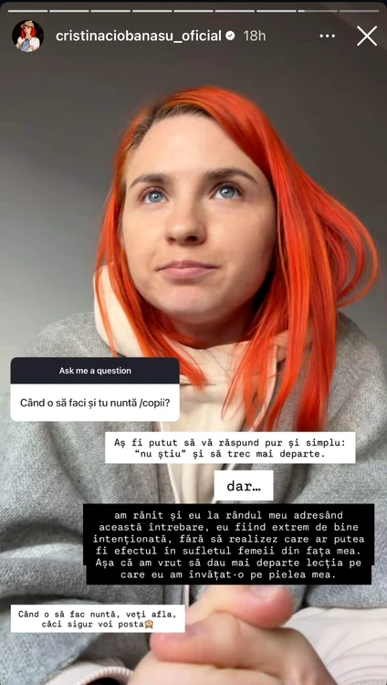 Actrița clarifică anumite curiozități pe care fanii le au - Foto: captură InstaStory