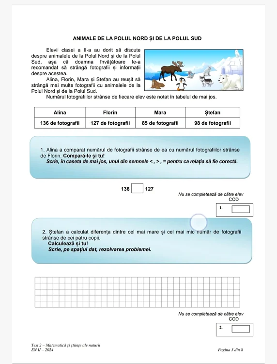 Testul 2 Matematică și Științele Naturii clasa a II a (6) jpeg