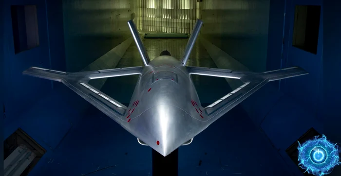 X-65, fără flapsuri sau cârme, are găuri în aripa cu formă de diamant / foto: captură video