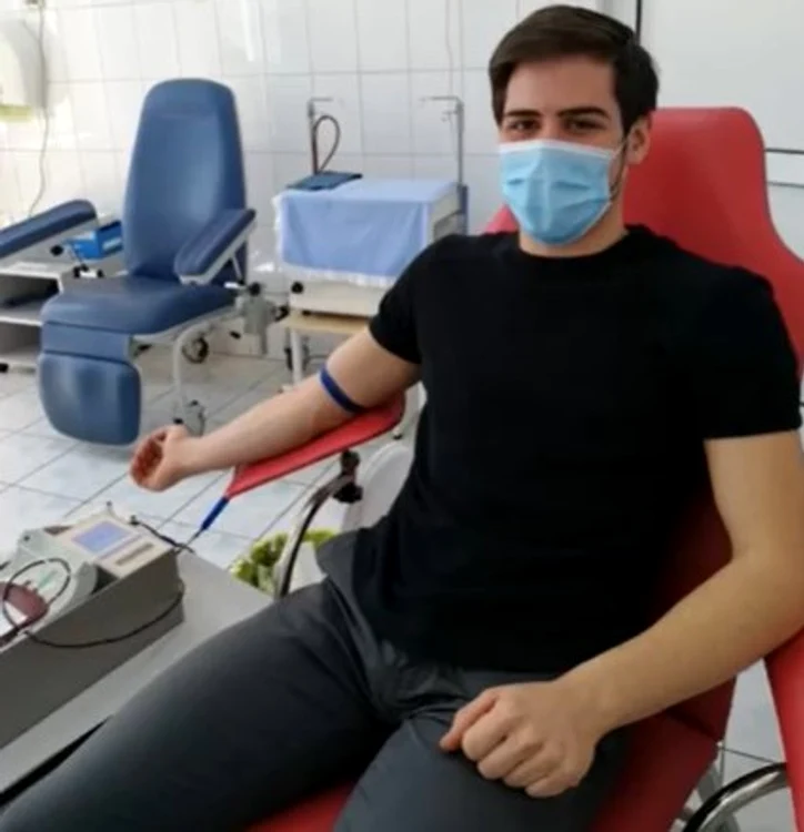 Patrick Mitroi a donat sânge pentru prima dată, chiar de ziua lui