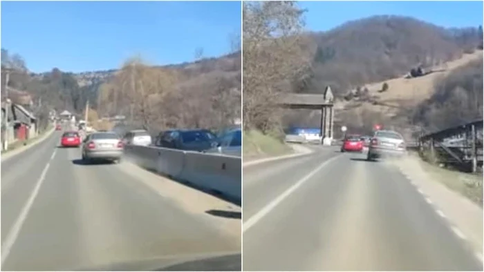 Şoferul a circulat haotic mai bine de 10 kilometri. Foto captură video Facebook