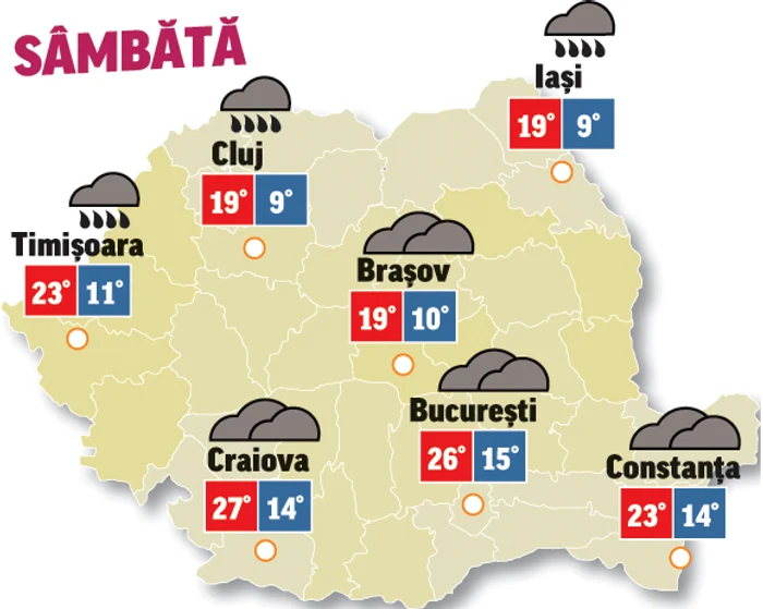 Prognoza meteo 16 mai aduce vreme rece cu precipitații în majoritatea regiunilor