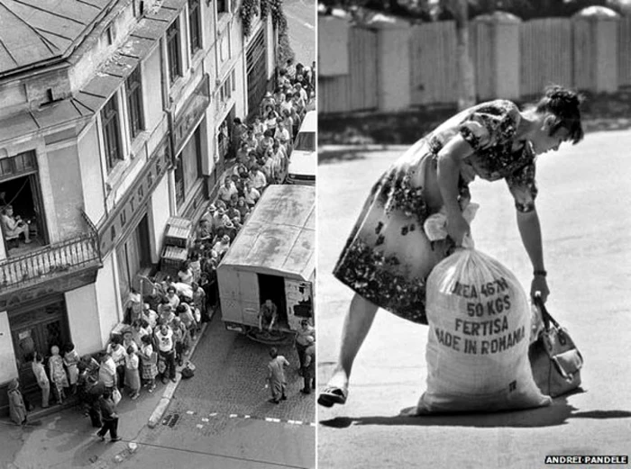 Românii stateau la cozi imese pentru a-şi procura alimente FOTO Andrei Pandele via BBC.com