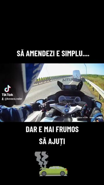 Triunghi reflectorizant împrumutat de un polițist unui șofer pe avarii. „Să amendezi e simplu“ VIDEO  