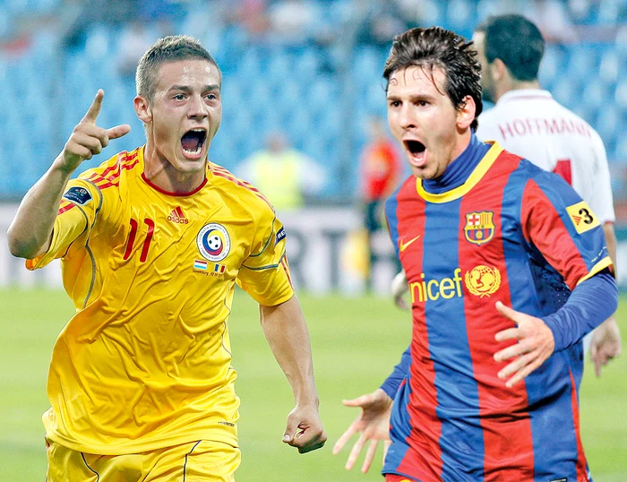 Gabi Torje şi Leo Messi