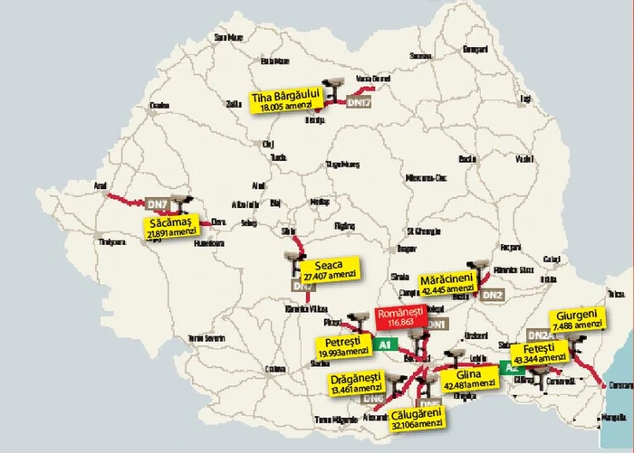385.484 de amenzi, din ianuarie până în noiembrie