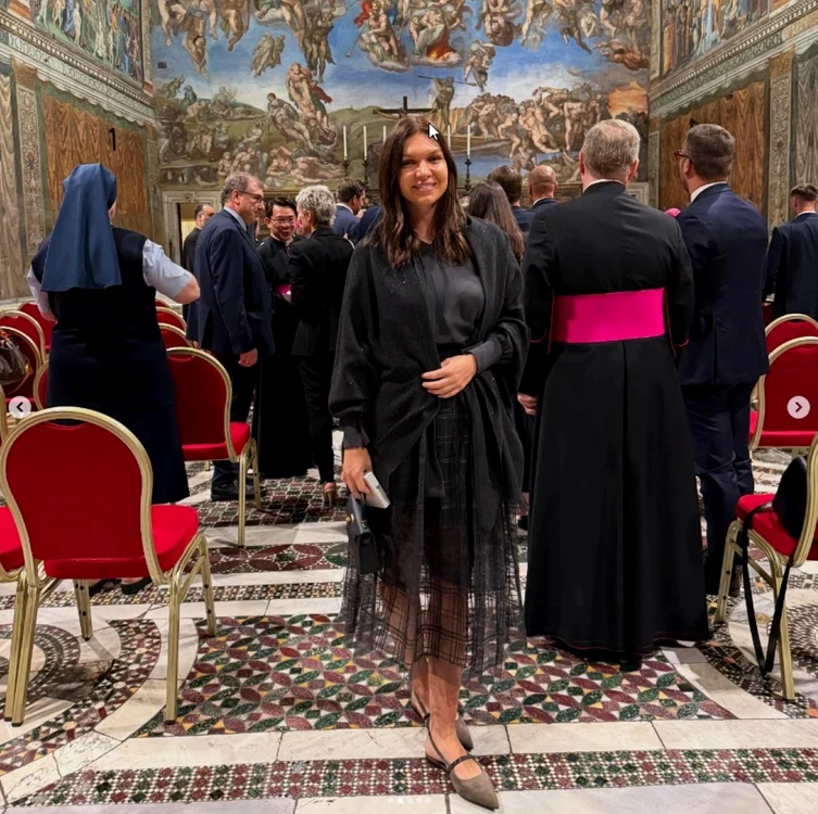 Întâlnire memorabilă a Simonei Halep cu Papa Leon la Vatican. FOTO: Instagram Simona Halep