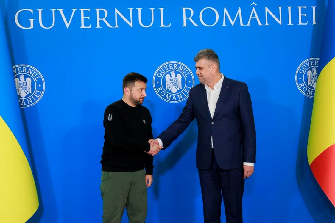 Premierul Marcel Ciolacu și președintele Ucrainei, Volodimir Zelenski Foto: X