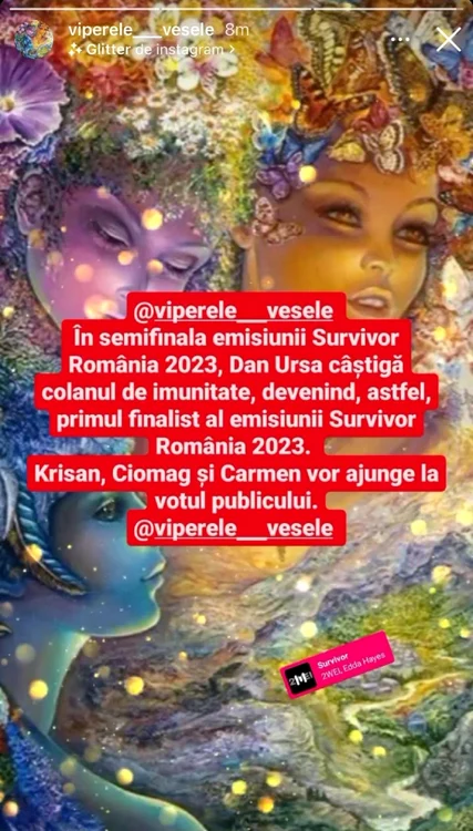 Viperele Vesele au anunțat primul finalist al Survivor România 2023 / foto: Captură InstaStory