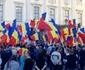 Imagini de la protestul împotriva statuii lui Samuel von Brukenthal de la Sibiu Foto FB Societatea Avram Iancu din România - credit Alin Teslovan