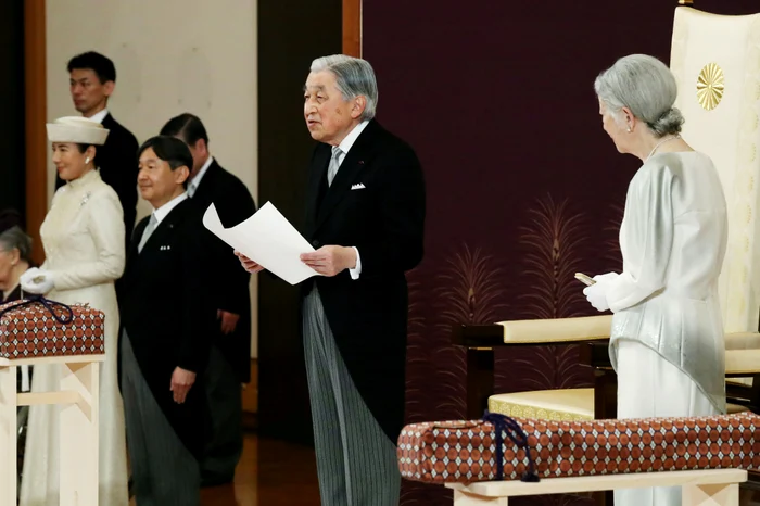 Fostul împărat Akihito în momentul abdicării FOTO AFP