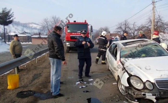 Accidentul s-a petrecut la ieşirea de pe podul de la Susenii Bârgăului