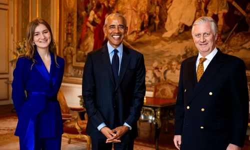 Regele Philippe al Belgiei si fiica lui, Pintesa Elisabeta  cu Barack Obama   Vlad Vanderkelen, Casa Regala belgiana jpg