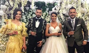 Cristina Șișcanu și Mădălin Ionescu, alături de cei doi miri  jpeg
