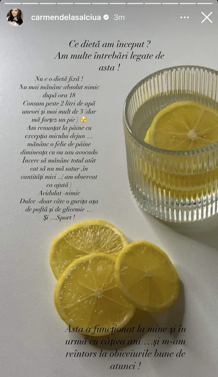 Postarea făcută de artistă pe InstaStory 