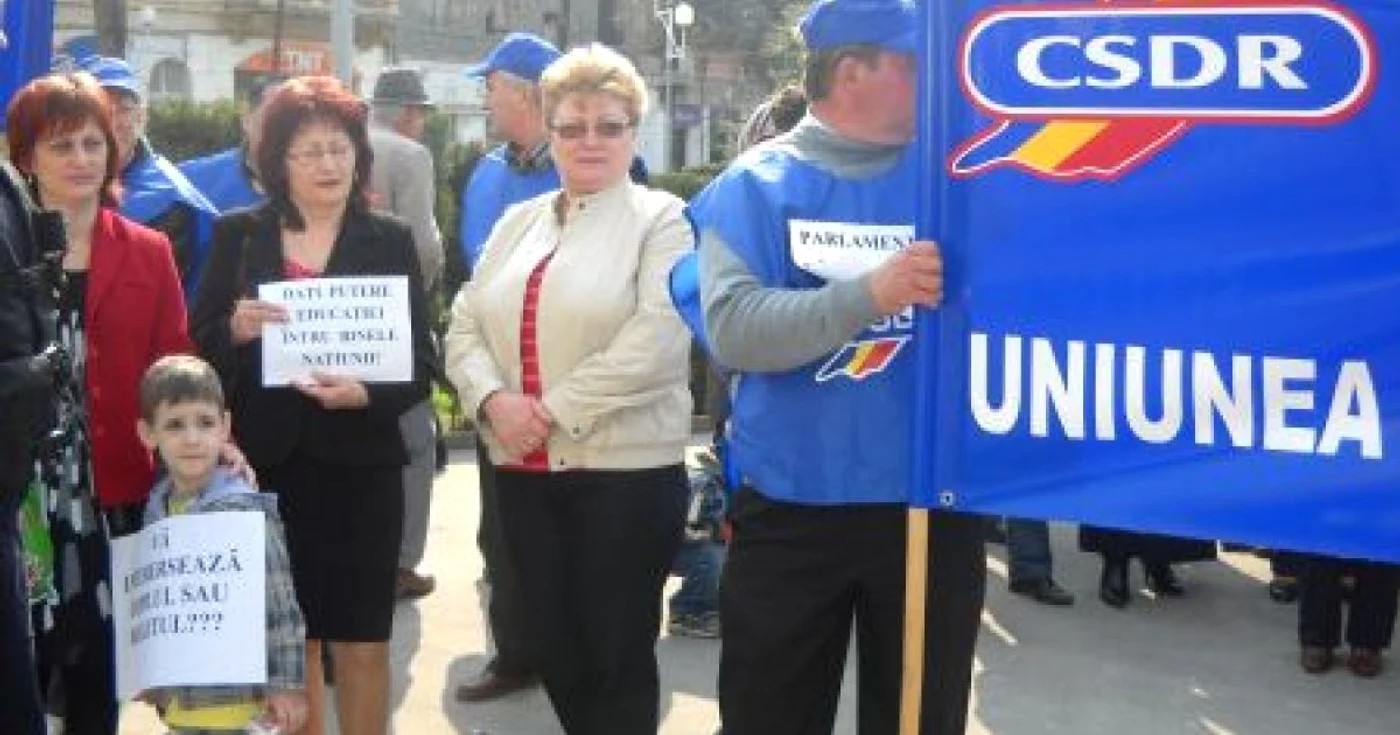 Cadrele didactice din Mehedinți au protestat în semn de solidaritate Foto: Arhivă