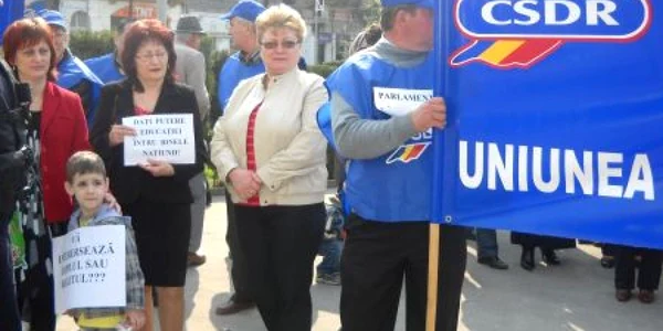Cadrele didactice din Mehedinți au protestat în semn de solidaritate Foto: Arhivă