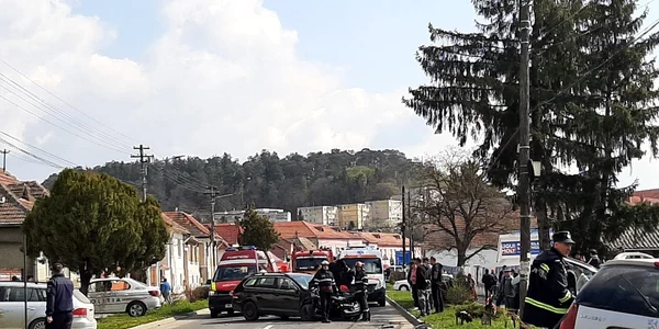 Grav accident în Agnita - Sibiu cu şapte victime dintre care patru copii Foto Gigi Stoia