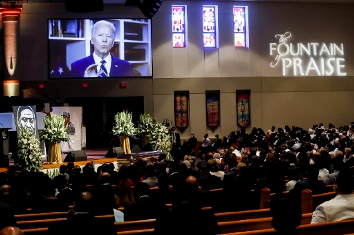 Joe Biden a ţinut un discurs prin videoconferinţă la înmormântarea lui George Floyd