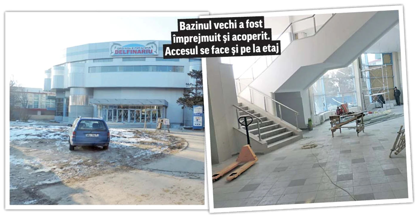 Bazinul vechi a fost împrejmuit și acoperit. Accesul se face și pe la etaj