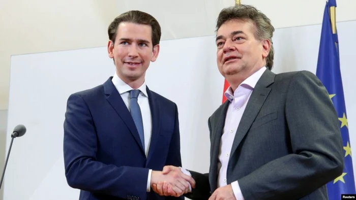 Liderul conservatorilor austrieci, Sebastian Kurtz şi şeful ecologiţtilor, Werner Kogler