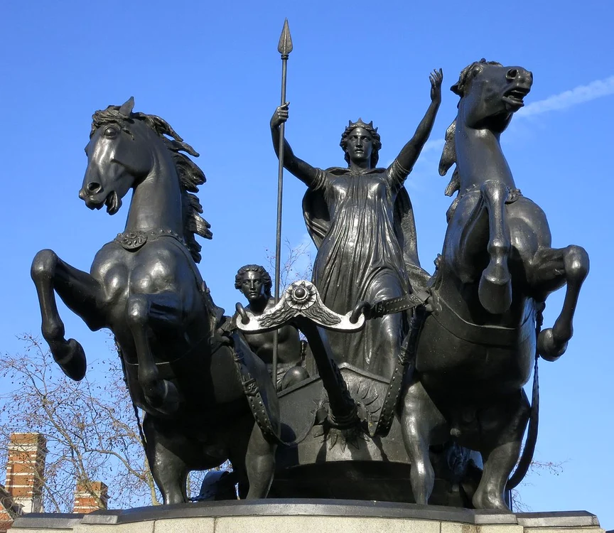 Stauia reginei Boudica din Westminster (© Paul Walte / Wikimedia Commons) 